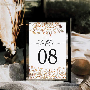 Herbstlaub Thanksgiving-Dinner-Tischkarte Tischnummer