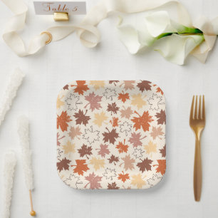 Herbstlaub Thanksgiving Herbstdesign Pappteller