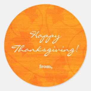 Herbstlaub Thanksgiving Orange Aufkleber