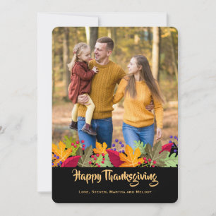 Herbstlaub und Beeren Fotokarte Einladung