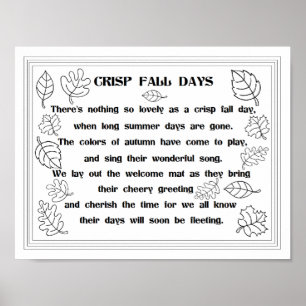 Herbstlaub und Gedicht-Farbton-Plakat Poster