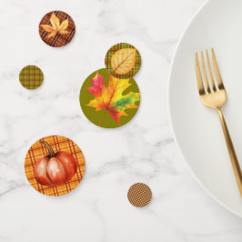 Herbstlaub und Gingham Konfetti