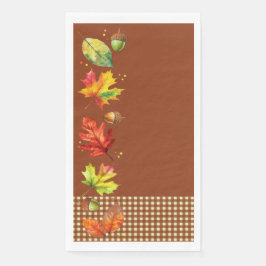 Herbstlaub und Gingham Serviette