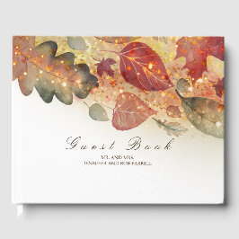 Herbstlaub- und Glitzer-Hochzeit Gästebuch