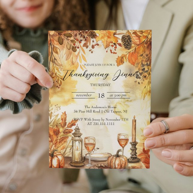 Herbstlaub und Pumpkins Erntedank Einladung (Von Creator hochgeladen)