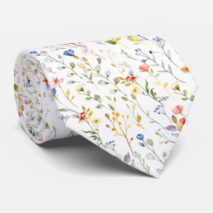 Herbstlaub und Wildblumen Krawatte