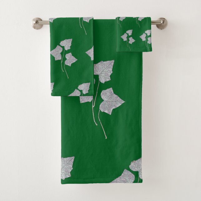 Herbstlaub Waldgrün  Badhandtuch Set (Insitu)