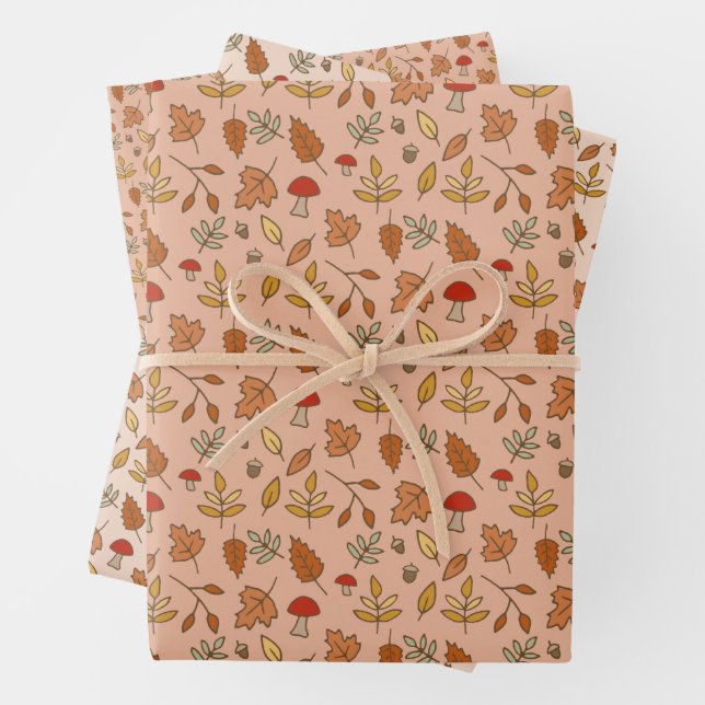 Herbstlaub Warm Hintergrund Geschenkpapier Set (Beispiel)