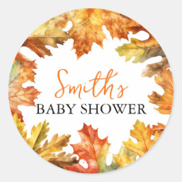 Herbstlaub warmen Colour Baby Dusche Runder Aufkleber