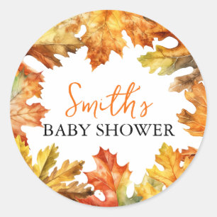 Herbstlaub warmen Colour Baby Dusche Runder Aufkleber