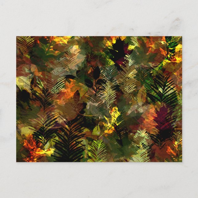 Herbstlaub Wasserfarbe Postkarte (Vorderseite)