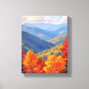 Herbstlaub   Wasserfarben-Gebirgslandschaft Leinwanddruck