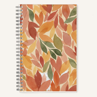 Herbstlaub-Wasserfarbenmuster Notizbuch