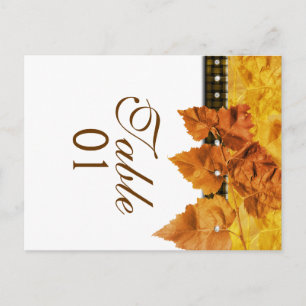 Herbstlaub weben Diamant "Tischnummer" Postkarte