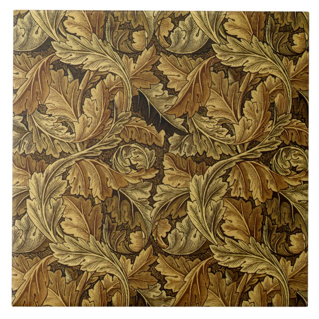 Herbstlaub William Morris Muster Fliese (Vorderseite)