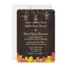 Herbstlaub Wood Old Lanterns Wedite Einladung