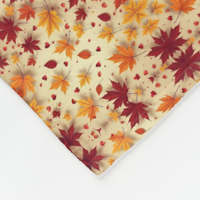 Herbstlaubdecke Fleecedecke (Ecke)