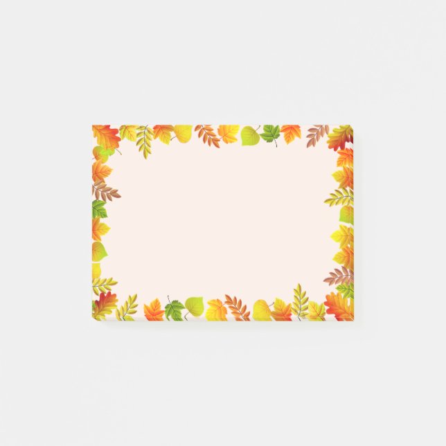 Herbstlaube auf hellbeige post-it klebezettel (Vorderseite)