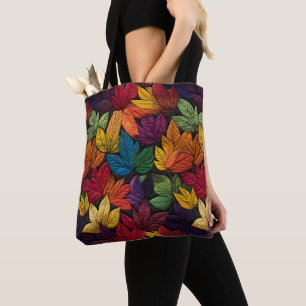 Herbstlaube besticktes Muster Tasche