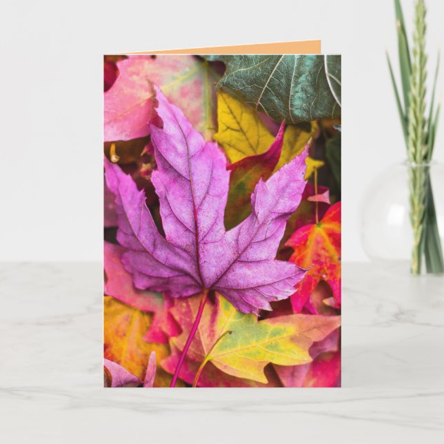 HERBSTLAUBE BIRTHDAY GREETING CARD KARTE (Vorderseite)