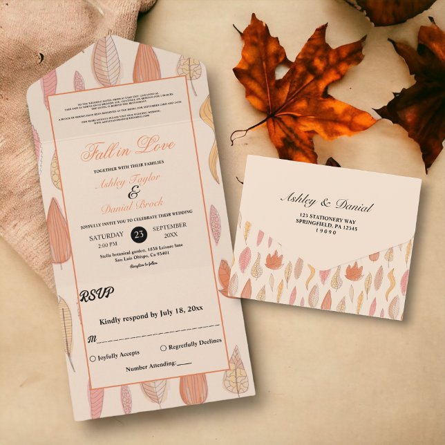 Herbstlaube Boho Country Floral Wedding All In One Einladung (Von Creator hochgeladen)