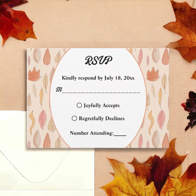 Herbstlaube Boho Country Floral Wedding RSVP Karte (Von Creator hochgeladen)
