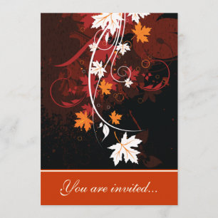 Herbstlaube Hochzeit in orangefarbenem Braun Einladung