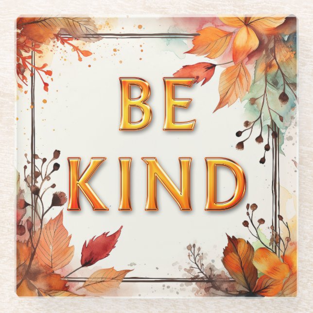 Herbstlaube im Herbst in Aquarellfarben sind nett Glasuntersetzer (Vorderseite)