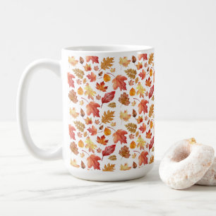 Herbstlaube im Herbst ohne Farbe - nahtloses Muste Kaffeetasse