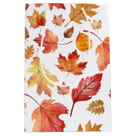 Herbstlaube im Herbst ohne Farbe - nahtloses Muste Mittlere Geschenktüte
