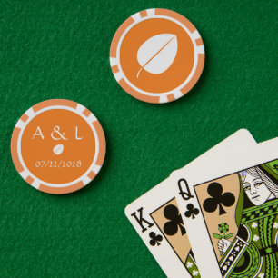 Herbstlaube in Orange Pokerchips
