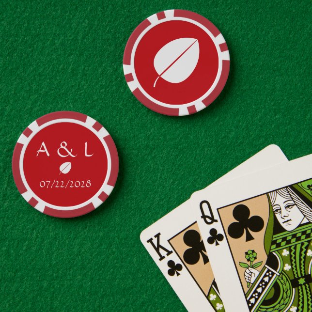 Herbstlaube in Tscherry Pokerchips (Pokertisch (doppelt))