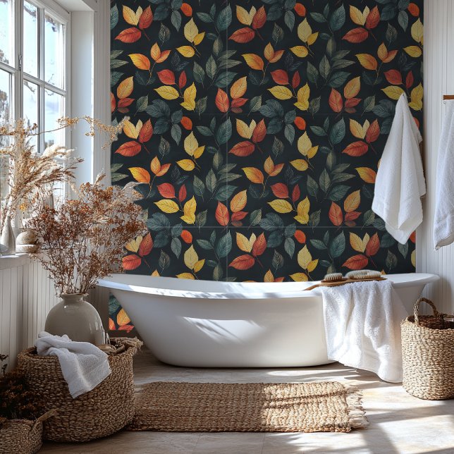 Herbstlaube mit schwarzem Hintergrund Tapete (Von Creator hochgeladen)