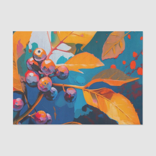 Herbstlaube Öl lackiert. Abstraktes Herbstblättern Seidenpapier (Vorderseite)