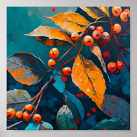 Herbstlaube Öl lackiert. Natur Herbstblätterung