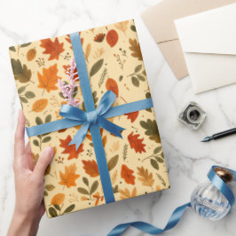 Herbstlaube, Pumpkins & gemütliche saisonale Desig Geschenkpapier