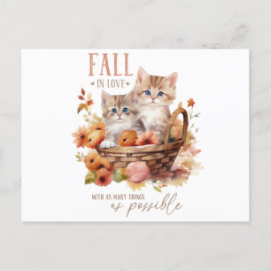 Herbstlaube und Blume Feiertagspostkarte
