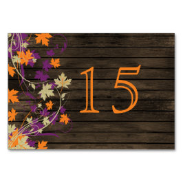 Herbstlaube von Barnwood Pflaume Hochzeit-Tischnum Tischnummer