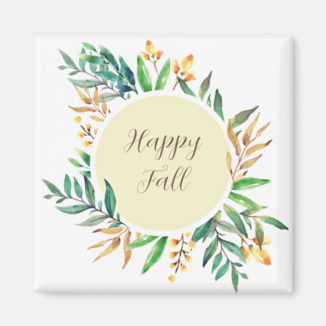 Herbstlaubrahmen mit anpassbarem Text  Magnet (Vorne)