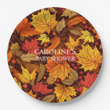 Herbstlaubs Baby Duschpapier Teller