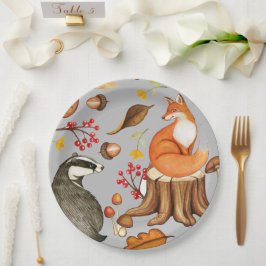 Herbstlaubs Badger & Fox Pappteller