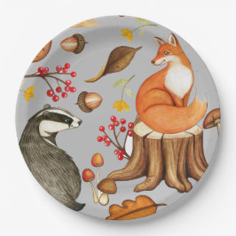 Herbstlaubs Badger & Fox Pappteller