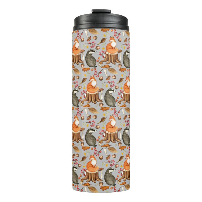 Herbstlaubs Badger & Fox Thermosbecher (Vorderseite)