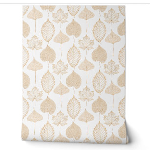 Herbstlaubs Beige White Tapete
