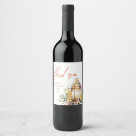 Herbstlaubs Bride Groom Vielen Dank Gastgeschenk H Weinetikett