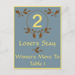Herbstlaubs Bunco Table Card #2 Postkarte