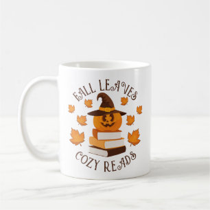 Herbstlaubs Cosy liest Autumn Pumpkin Book Lover Kaffeetasse