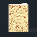 Herbstlaubs Grandson Birthday Karte<br><div class="desc">Geburtstagskarte für Enkel mit Herbst Geburtstag mit Herbstlauben Design und nachdenklichen Vers.</div>