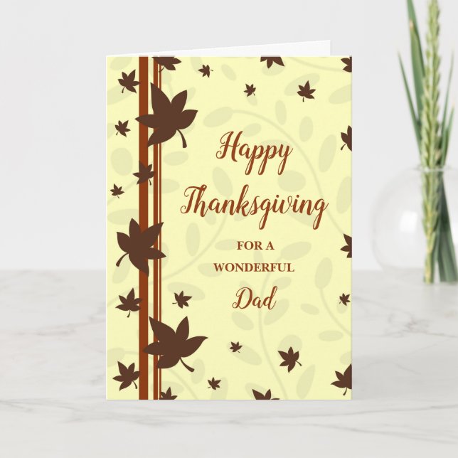 Herbstlaubs Happy Thanksgiving Vater Feiertagskarte (Vorderseite)
