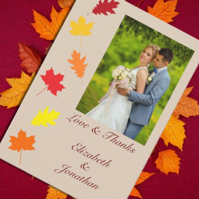 Herbstlaubs Hochzeit Dankeskarte (Von Creator hochgeladen)